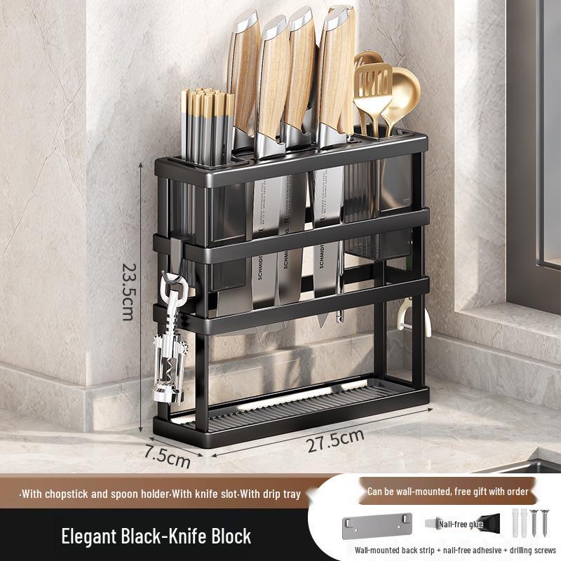 Multi-functional Kitchen Storage: Cutting Board, Knife, and Chopstick Holder
