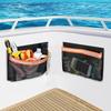 Self-adhesive Boat Storage Bag with Lid Reflective Leak-Proof Boat Marine Mesh Bag Strong Adhesive Boat Storage Fishing Tools