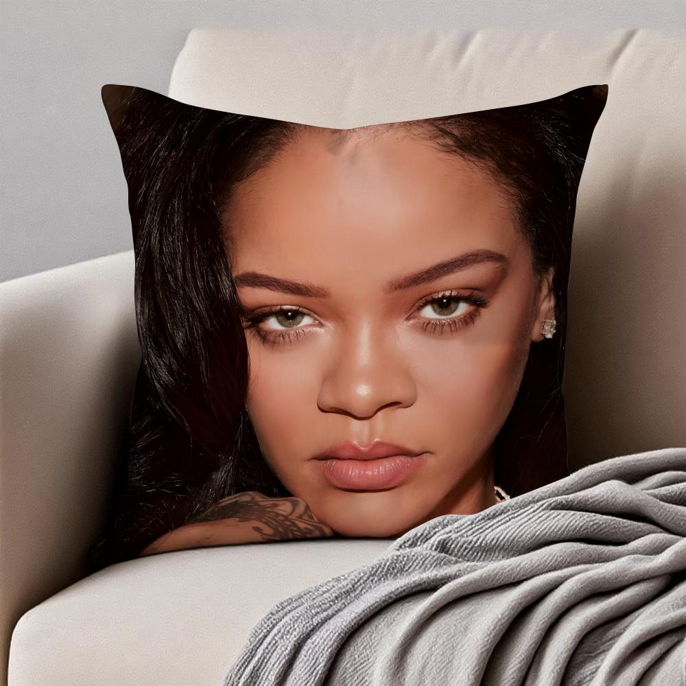 

Bold RB Barbadian Singer RRihanna Cushion Cover Pillowcase Antidustmite Invisible Zipper Short Plush Sofa Cushion 30X30cm