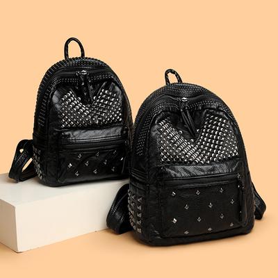 Women's Backpack Rivet Punk PU Backpack Travel Backpack