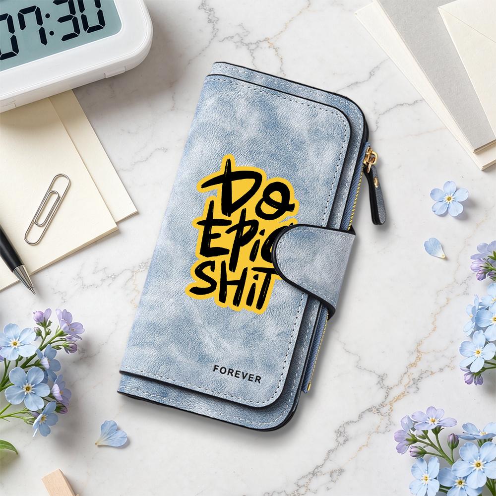 Stylish Print Long Wallet Durable Daily Use Slim Card Holder Trendy Casual Purses