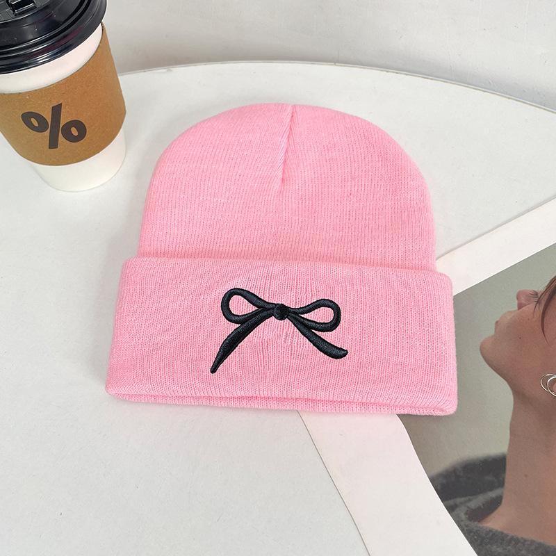 Autumn and Winter New Knitted Hat Children's Trend Versatile Cold Hat Outdoor Bow Wool Hat
