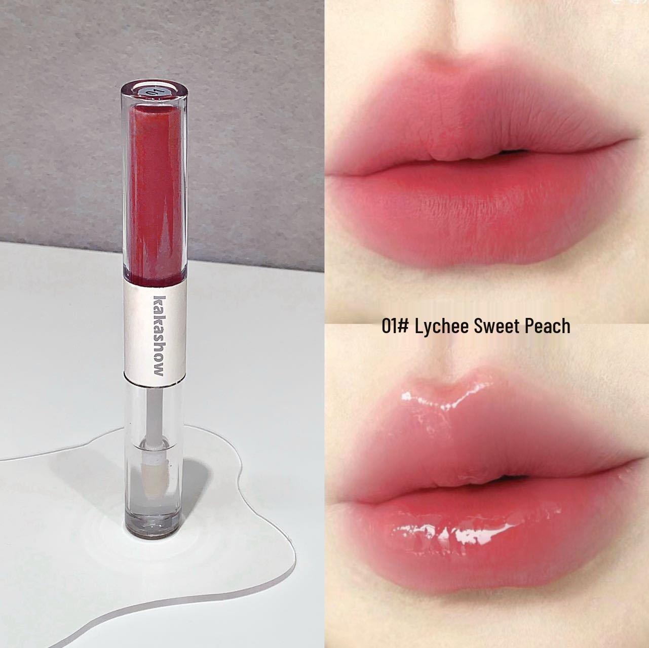 Kakashow Dual-Ended Lip Glaze: Mirror Gloss, Matte Lipstick, & Layered Lip Oil. 2g+2g