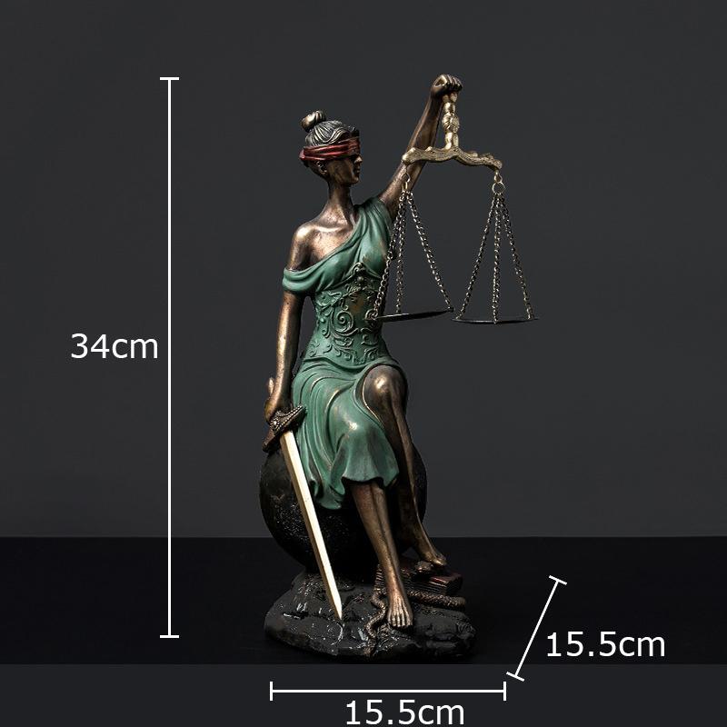 Judicial Fairness and Justice Goddess Statue Desk Decoration Ornaments Justice Goddess Character Sculpture Room Aesthetic Decor