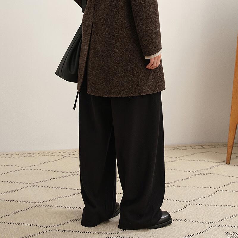 LESS 2025 Winter Wool Cashmere Wide-Leg Trousers