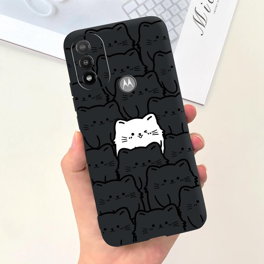 

For Moto E20 Case 6.5 Soft Silicone Black Cat Moon Night Back Cases for Motorola Moto E20 Case TPU Capa Motorola E20 Bumper Moto E20