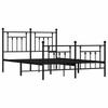 Metal Bed Frame with Headboard and Footboard Black 140x200 Cm