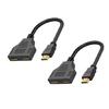 HDTV Splitter Cable 1 To 2 Port Gold Shielded Interfaces Simultaneous Signal Transfer Prevention Design