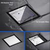 Invisible Floor Drain 304 Stainless Steel Black Brushed Bathroom Shower Drainage Square Waste Filter Floor Drains 10/11/12/15cm
