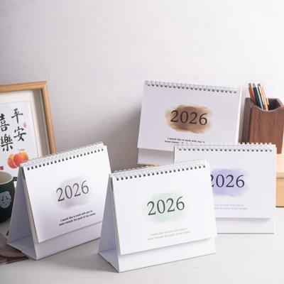 Petit Calendrier Frais du Nouvel An Papier Épaissi Calendrier à Spirales sur Pied Organiseur Planificateur