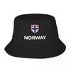 Custom Norwegian Proud Norway Flag Bucket Hat Unisex WomenBeach Sun Summer Camping Fishing Cap