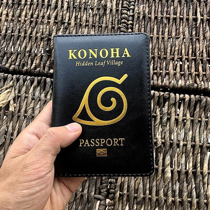 Japanese Manga Patterned Leather Passport Book  Passport Cover Leather Credit Id Card Holder Wallet Passport Covers Case