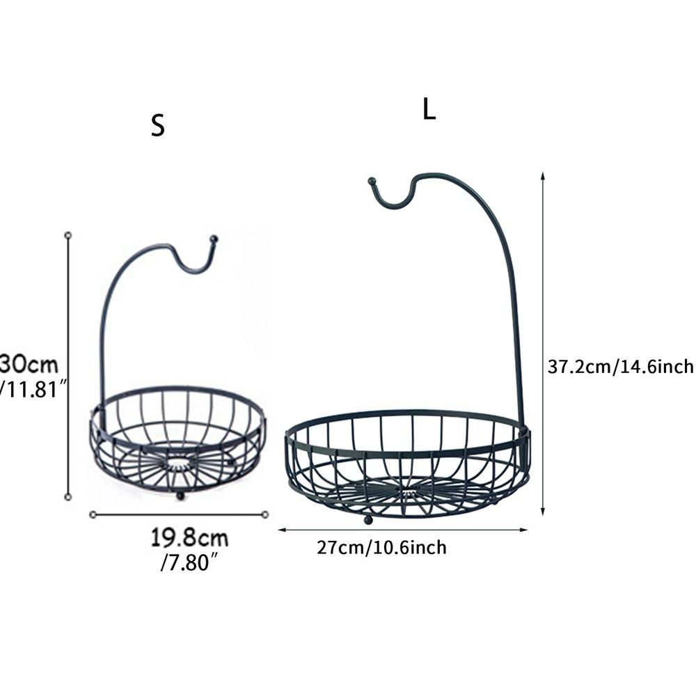 Drain Water Fruit Basket with Banana Hook Kitchen Gadgets Fruit Iron Rack Hanging Basket Universal Food Storage Rack Organizer