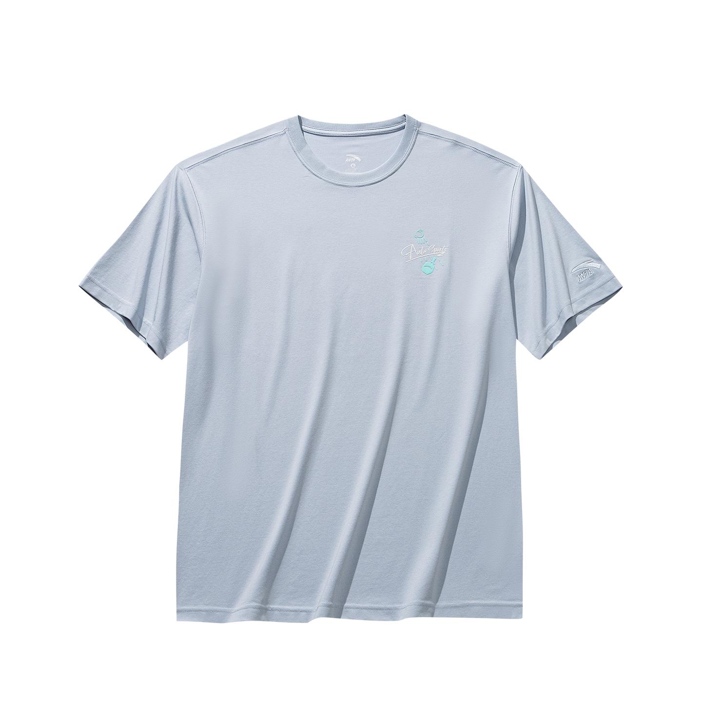 Anta Sports Retro Lifestyle Series Short Sleeve Knitted T-Shirt Summer 2026 Men Tops Ice-Mint-Blue 152628107-3 S