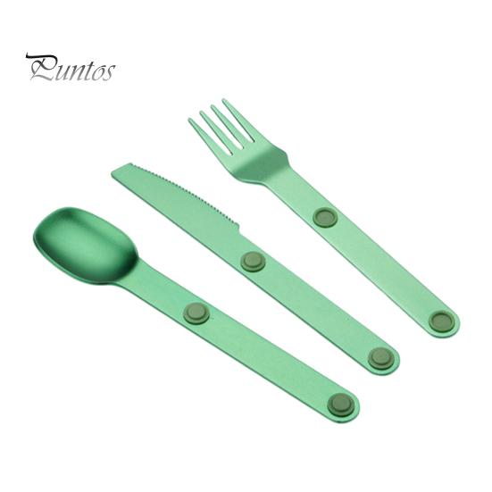 Sada magnetických náčiní Kovové příbory Potravinářské leštěný povrch BPA Free Venkovní cestovní Nůž Vidlička Lžíce Sada Camping Utensils