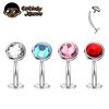 G23 Titan 14G umgedrehter Körperpiercing Bauchnabel Ombligo Bauchnabelring Herren Damen Körperschmuck Kristall Bauchnabelring Bar Kurve