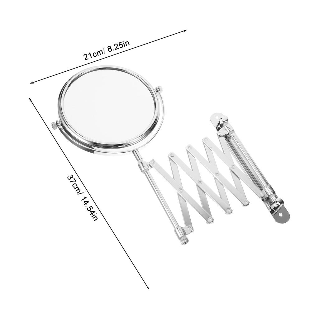 Two-Sided 3X Magnifying Bathroom Wall Mirror 6 Inch Retractable 360 Degree Swivel Extendable Makeup Vanity Mirror for Small