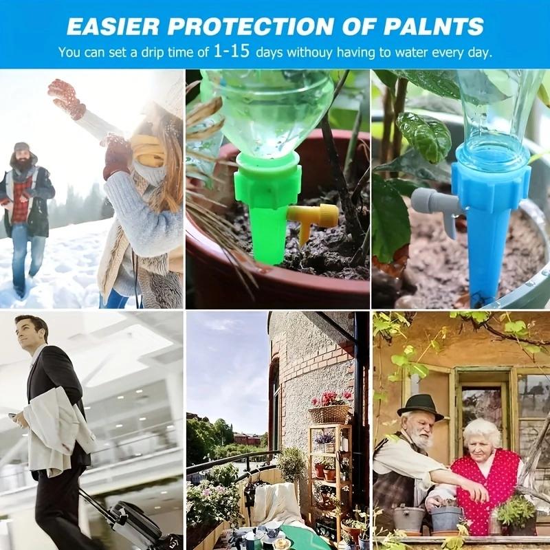 10PCS Flower Watering Artifact Lazy Household Flowerpots Flower Plants Adjustable Water Drop Garden Automatic Flower Watering De