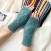 Gants demi-doigt pour femmes hiver doux et chaud laine tricot bras gants doux chaud demi doigt Handschoenen unisexe mitaine Guantes