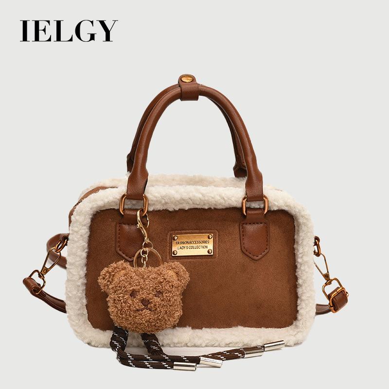 Ielgy Fashion Pillow Bag Autumn Winter Plush Portable All-Match One-Shoulder Messenger Bag