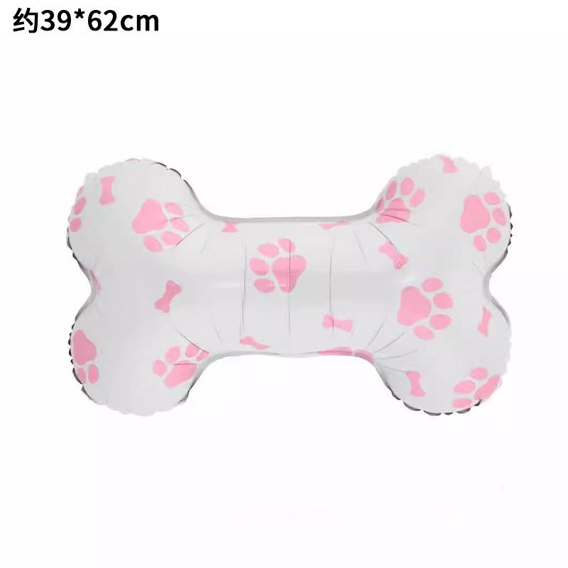 

Styling Pet Dog Aluminum Film Balloon 3D Stereo Standing Animal Balloon Birthday Party Decorative Toy Pink Paw Print Dog Bones