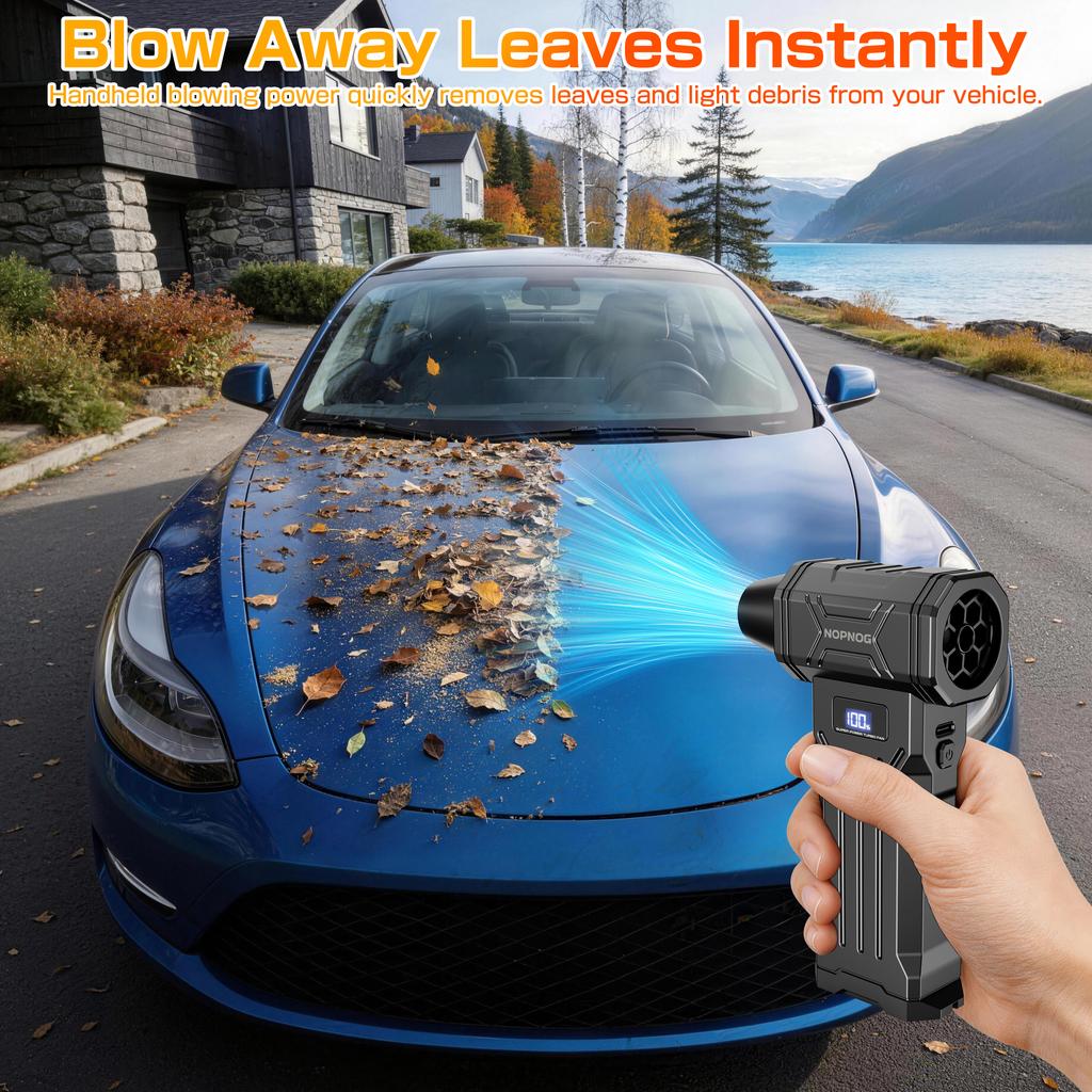 Multi-scenario Use Electric Air Duster Jet Fan Turbo Blower Cleaning Blowing Tool 110000RPM Blow And Suction 2 In 1 Blow Snow With Outlet Nozzles