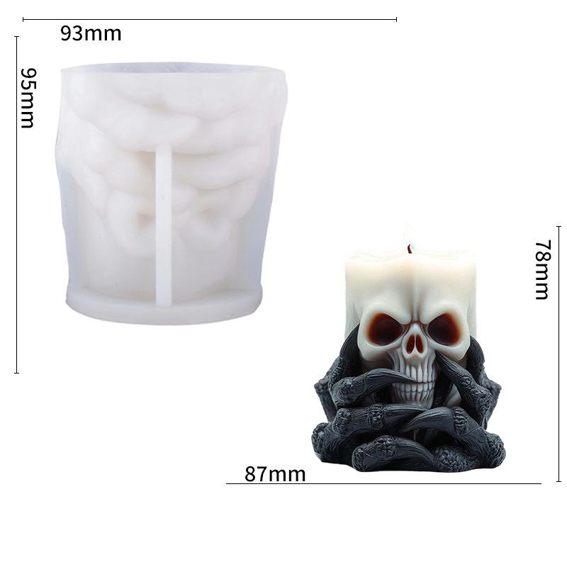 Silikon Kerzenform Diablo Geisterklaue Form Todesgriff Form Silikon für Heimdeko Halloween DIY Basteln