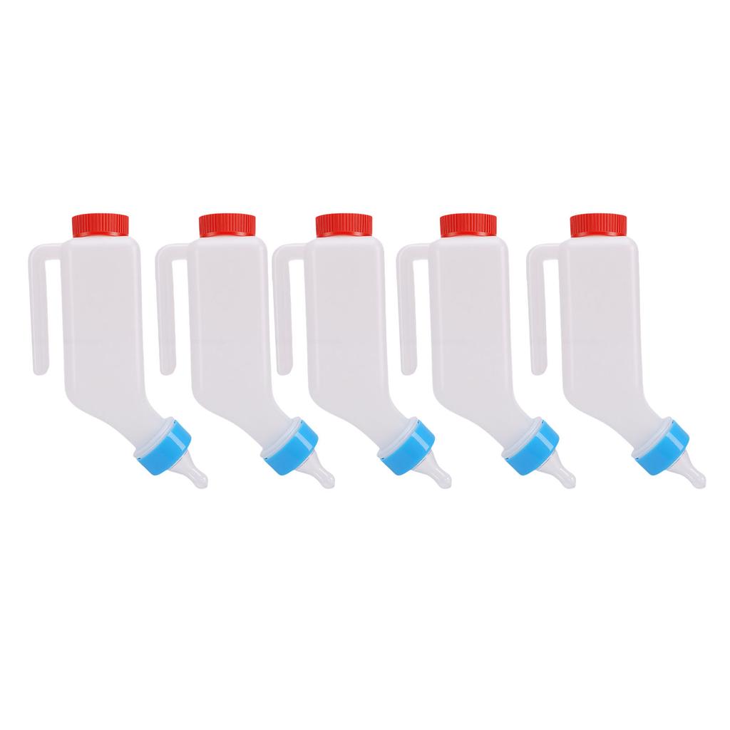 5 PCS Lamb Feeding Bottle Thickened Goat Feeder Bottle with Pacifier Hanging Handle for Livestock 500ML