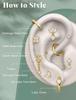 Orecchini per Cartilagine Calibro 16 per Donna Dorso Piatto Ipoallergenici Acciaio Chirurgico 316L Orecchino a Perno Cerchio Set Impilabile Gioielli Piercing