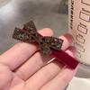 2 Pezzi Dolci Fiocchi Strass Mollette per Capelli Ragazze Kawaii Carino Copricapo Fiocco di Velluto Mollette a Becco d'Anatra Bambini Mollette Laterali Forcina per Capelli Frangia
