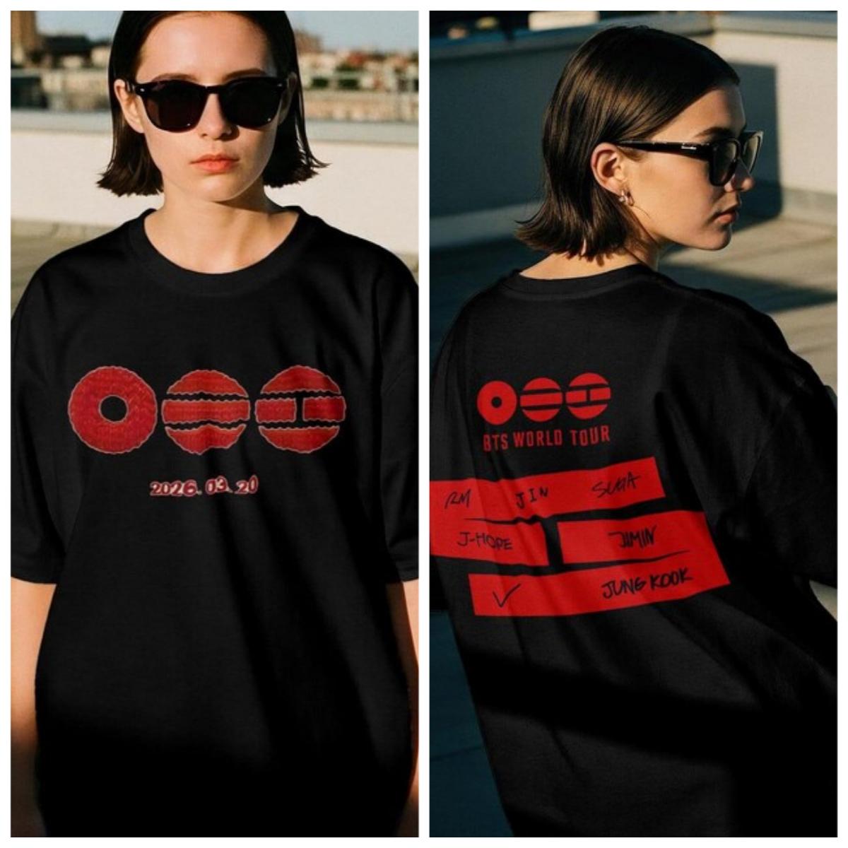 BTS World Tour 2026 Shirt, Jungkook ARIRANG Kpop Concert Shirt Bts Fan Gift High Quality Oversized Tops 4XL