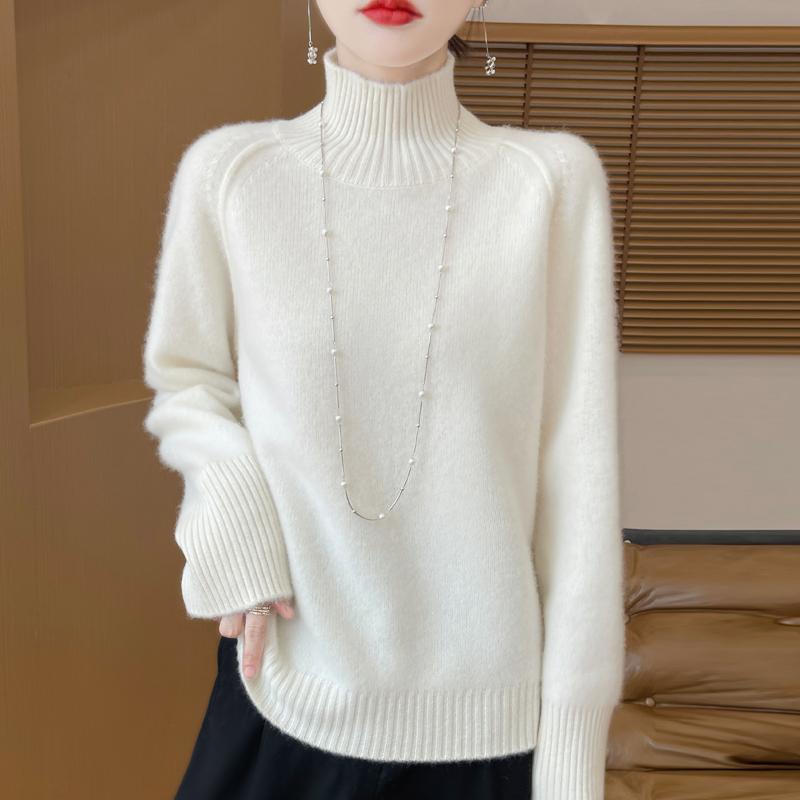 

Женский кашемировый свитер Qinghe кашемир 30% кашемир 70% шерсть теплый и модный универсальный осенне-зимний L теплый белый