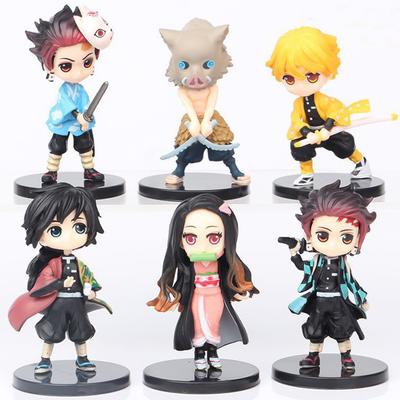 Anime Demon Slayer Figure Set 6pcs Kimetsu No Yaiba PVC Q Posket Kamado Tanjirou Nezuko Kids Toys Gift In Stock