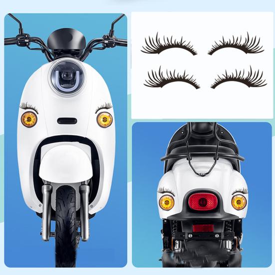 2Pcs Car Eyelashes Stickers Funny Car Headlight Sticker Waterproof Fake Eyelash Decals Tailgate Fridge Wall Window Vehicle Decoration Gifts for Men