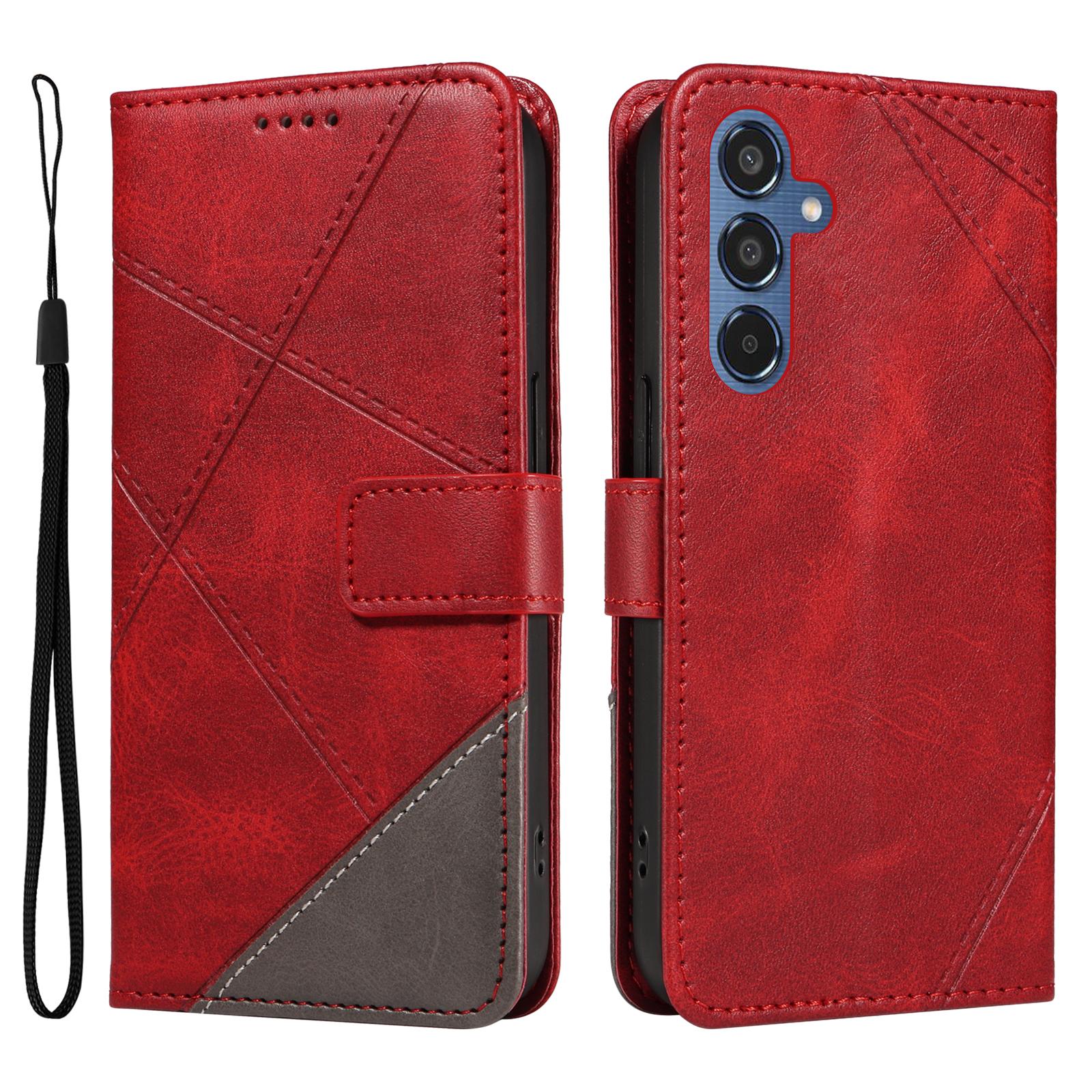 

For Samsung Galaxy M35 5G Case Folding Stand Leather Geometric Wallet Phone Cover E