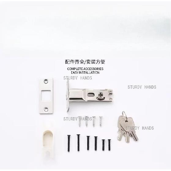 zinc alloy Square indicating sliding door lock, bathroom embedded sliding door, invisible hook lock