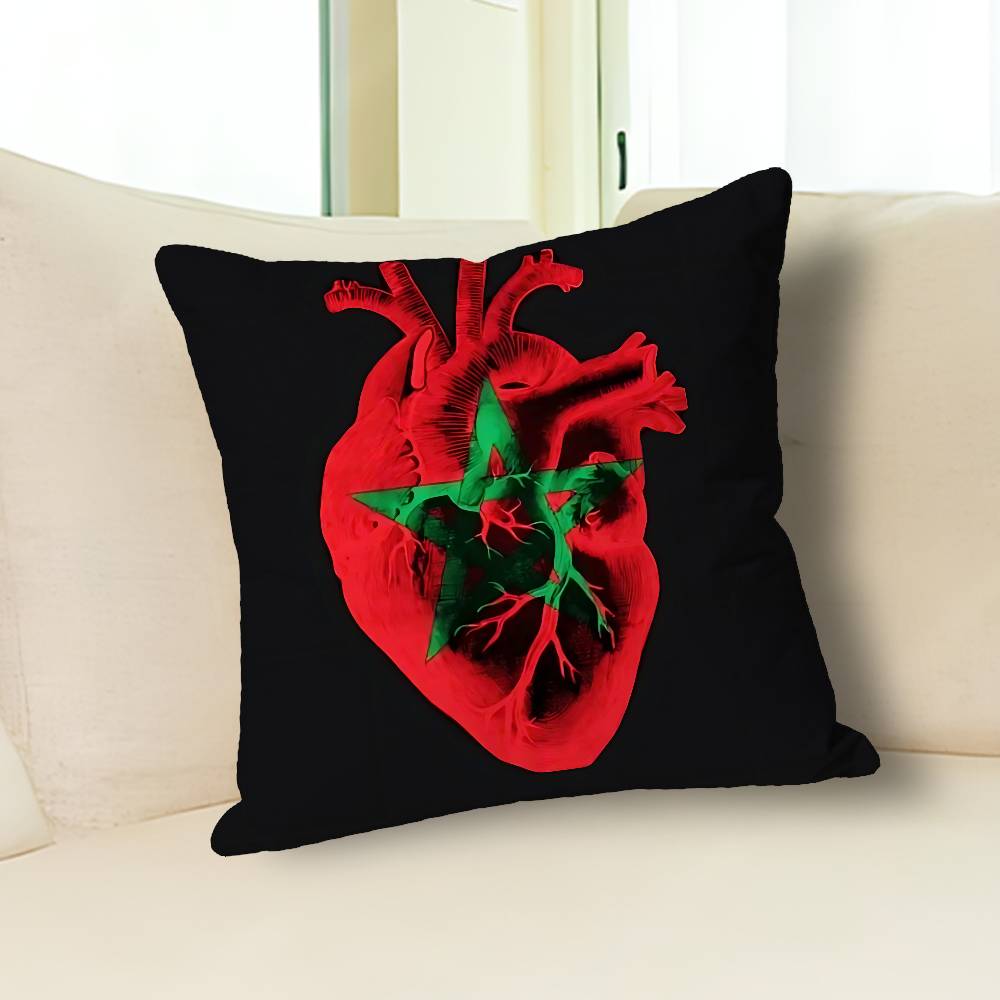 M-Moroccos Flag Map Various Sizes Square Pillow Case For Car Home Bedchamber Decor Custom Valentine gift
