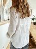 Women Fashion Cotton Linen Blouse Ladies Casual Loose Top Ladies Print Long Sleeve Shirt