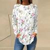 Plus Size Butterfly Print Sports-Shirt Casual Long Sleeve Round Neck Pullover Women's Plus Size Clothing