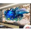 Ocean World Dolphin Beach Coral Background Room Home Decor 3d Wall Murals Wallpaper