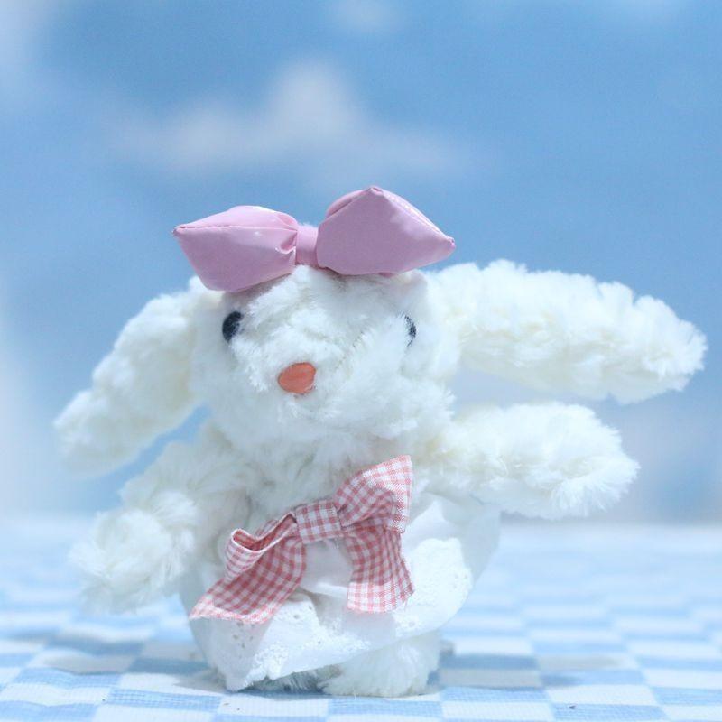

Bunny Plush Colorful Keychain Cozy Longeared Rabbit Stuffed Doll Perfect For Gifts розовый