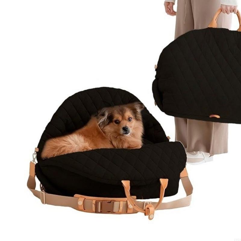 Pet Carriers Convertible Car Seats Folded Dog Bed With Secure Safety Rings Nonslip Bottom Storage Pouches For Travel