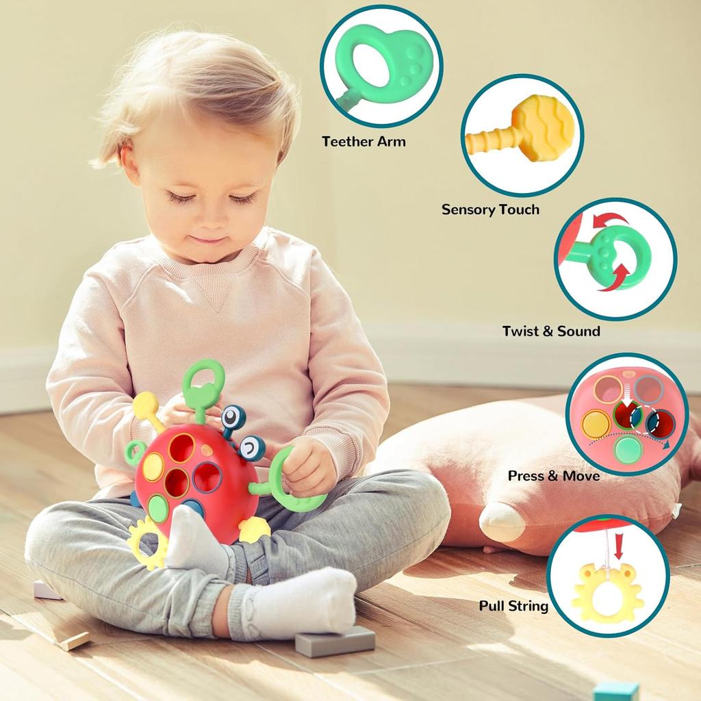 5 in 1 Baby Toys 6 to 12 to 18 Months, Montessori Toys for 1 Year Old, Montessori Toys for Babies 6-12 Months, Sensory Toys for Babies, Baby Tissue