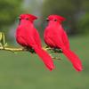 10 Pieces Artificial Red Simulated Foam Birds for Lawn, Garden, Outdoor Decoration, Each with Clip, Suitable for Garden Flower Arrangements,
