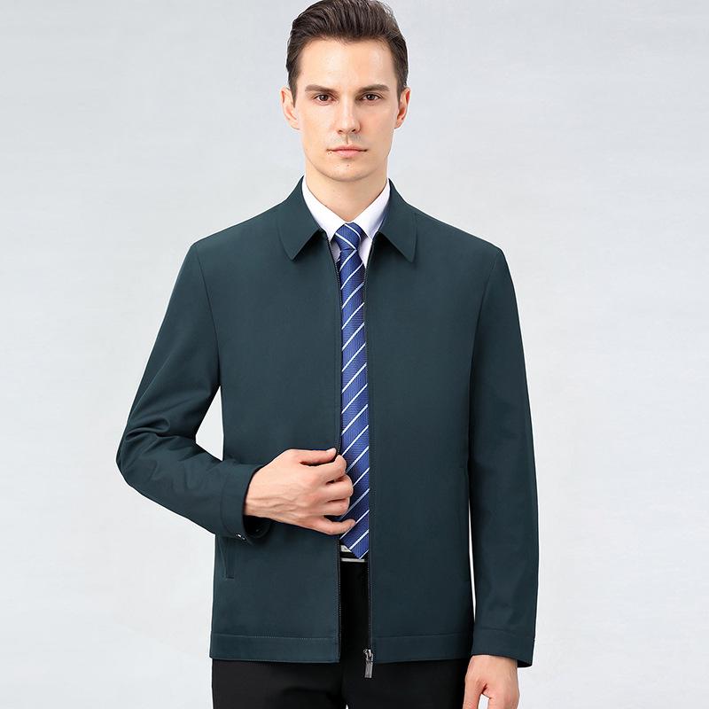Men's Autumn/Winter 2024 Lapel Mulberry Silk Business Casual Jacket for Middle-Aged and Elderly.