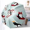 1 Stück Pinguin Winter Automatischer Faltregenschirm - Kompaktes 8-Rippen-Design, Langlebiger Kunststoff & Eisen, Leicht für den Täglichen Außenbereich 048