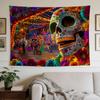 Exquisite Tapestry with Sugar Skull Celebration Night Pattern, Ideal for Living Room Bedroom Office Decor and Home Party Wall Decoration