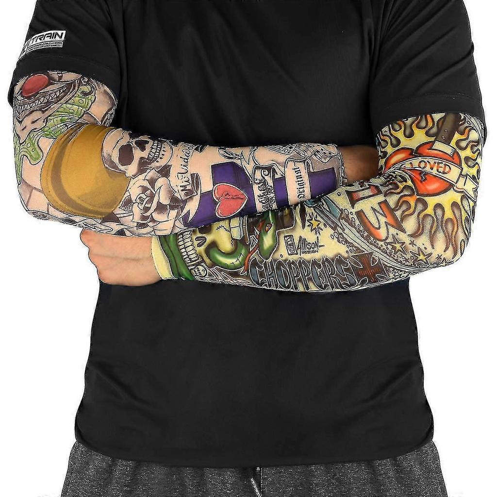 6ks Umělecké Rukávy na Paži Falešné Tetování Kryt pro Unisex Párty Cool Muž Žena Módní Tetování a Body Art Dočasné Voděodolné cy