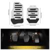 3Pcs Silver Non-Slip Brake Gas Pedals For Pad Cover Set Manual Car Universal USA