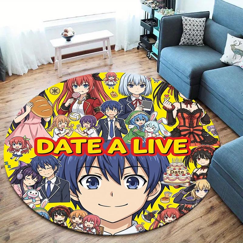 Date Live Round Area Rug Carpet Rug For Living Room Bedroom Sofa Playroom Decor Nonslip Floor Mat